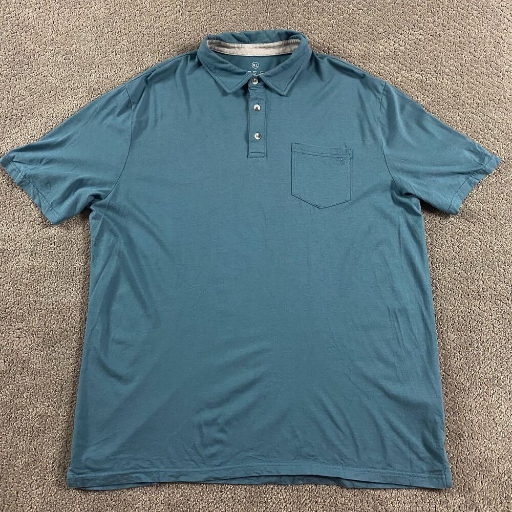 Free Fly Polo Shirt Men's XL Blue Bamboo Performance Golf
